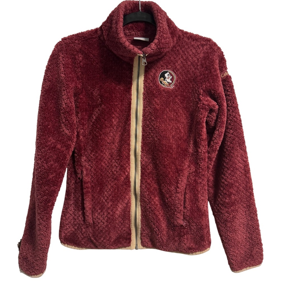 Columbia FSU Fireside II Sherpa Garnet‎ Full Zip Size XS